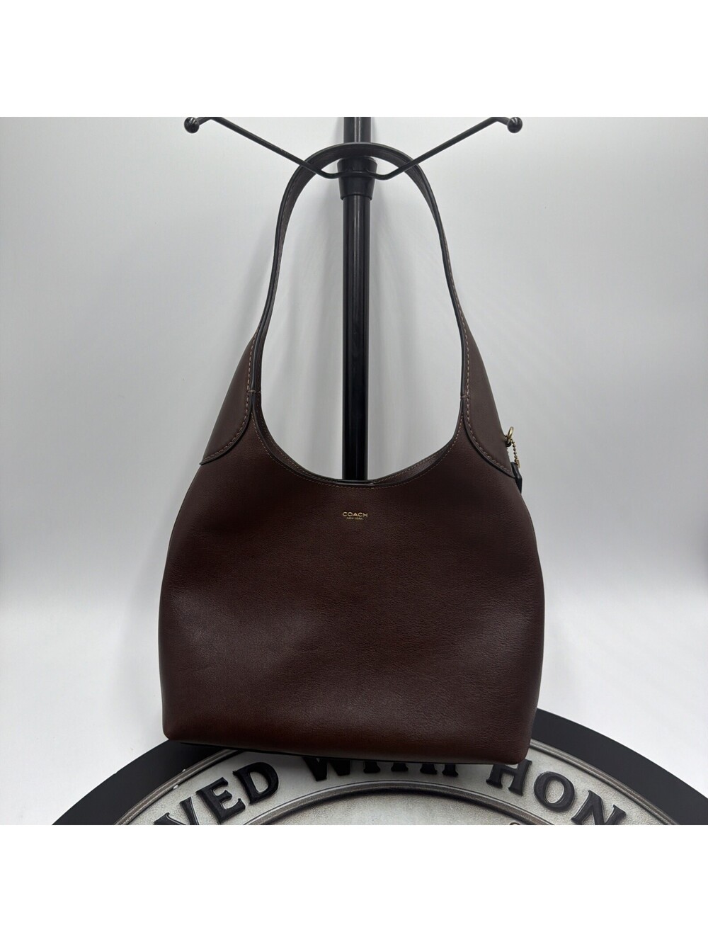 Coach Brooklyn 28 Medium Leather Shoulder Bag Brass/Maple